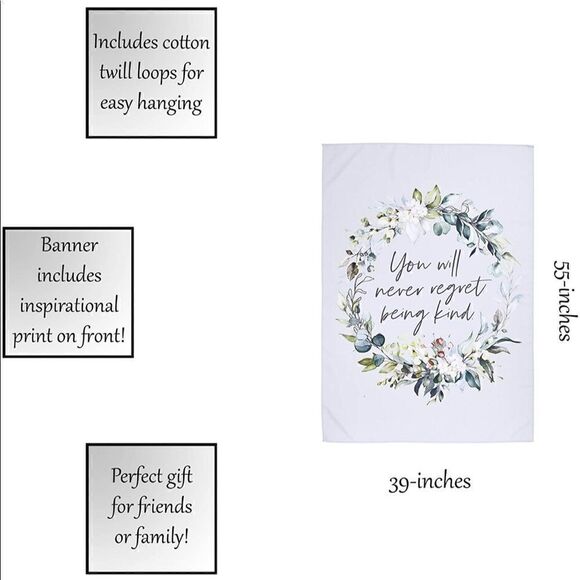 Creative Brands Faithworks-Wall Banner, 39 x 55-Inch, Never Regret being kind - Picture 3 of 5